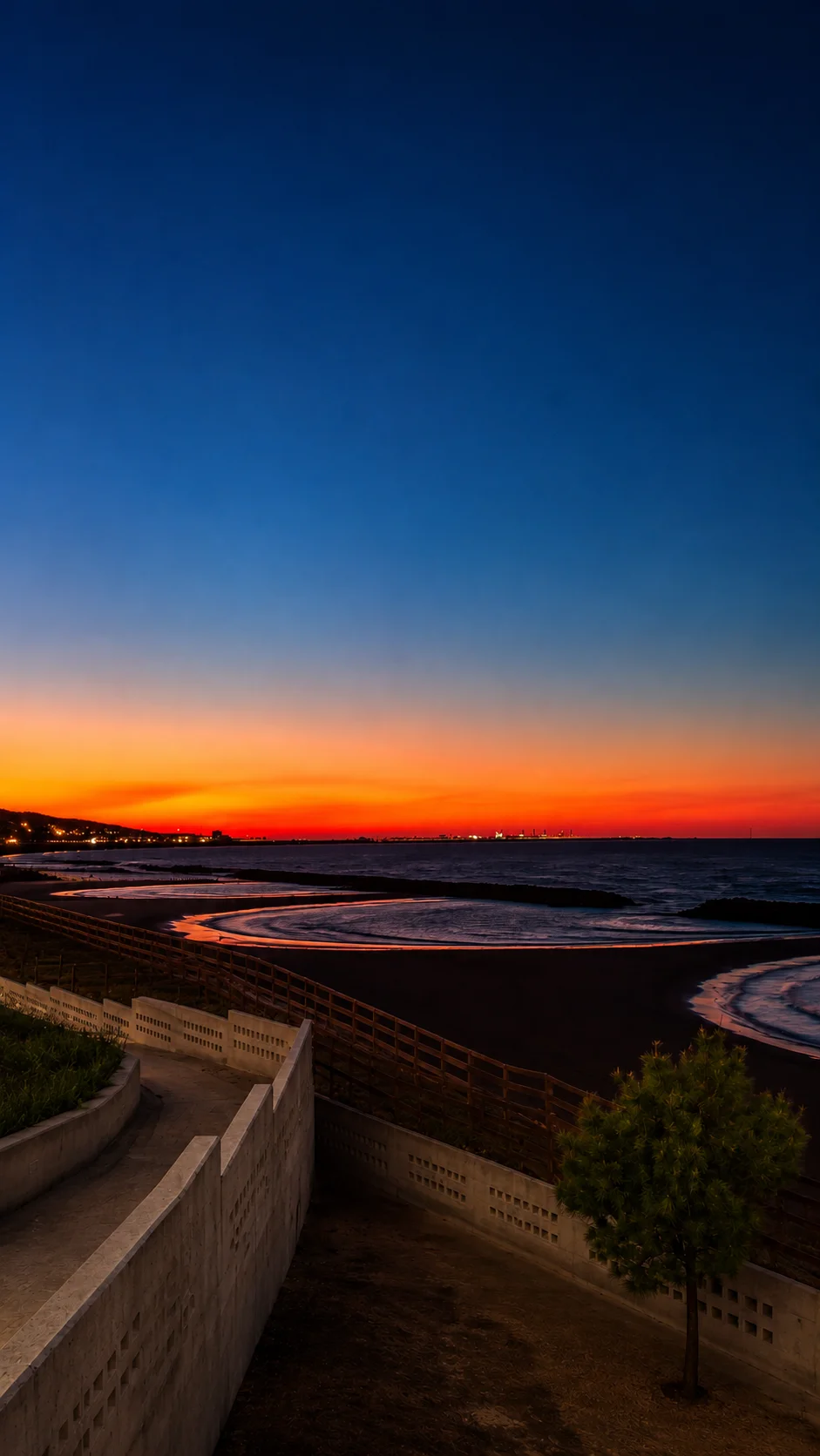 Campo di mare al tramonto
